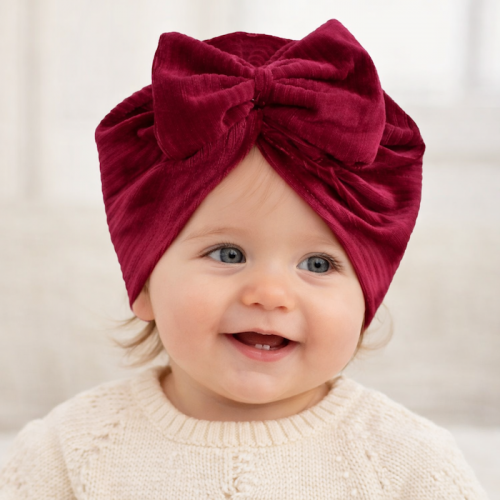 Βρεφικό Τουρμπάνι με Φιόγκο Turban bordeaux velouté 85564